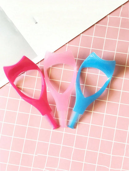 2pcs 3-In-1 Eyelash Applicator, Eyelash Mascara Protector Tool, Eyelash Assist Device, 1 Reusable Makeup Helper, Suitable For Beginners To Perfectly Apply Mascara And Eyeliner, Create Natural Clump-Fr