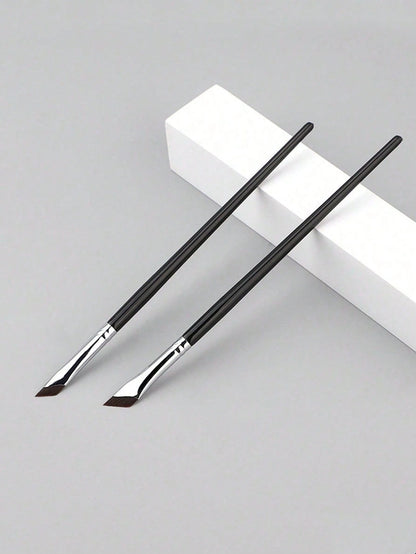 2pcs Angled Eyebrow Brush And Eyeliner Gel Makeup Brush, Blending Brush For Eyebrows And Eye Area,Foundation Brush,Concealer Brush,Blush Brush,Contour Brush,Blush Brush,Bronzer Brush,Powder Brush,Foun