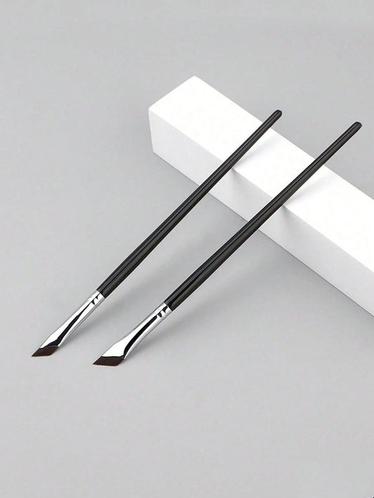 2pcs Angled Eyebrow Brush And Eyeliner Gel Makeup Brush, Blending Brush For Eyebrows And Eye Area,Foundation Brush,Concealer Brush,Blush Brush,Contour Brush,Blush Brush,Bronzer Brush,Powder Brush,Foun