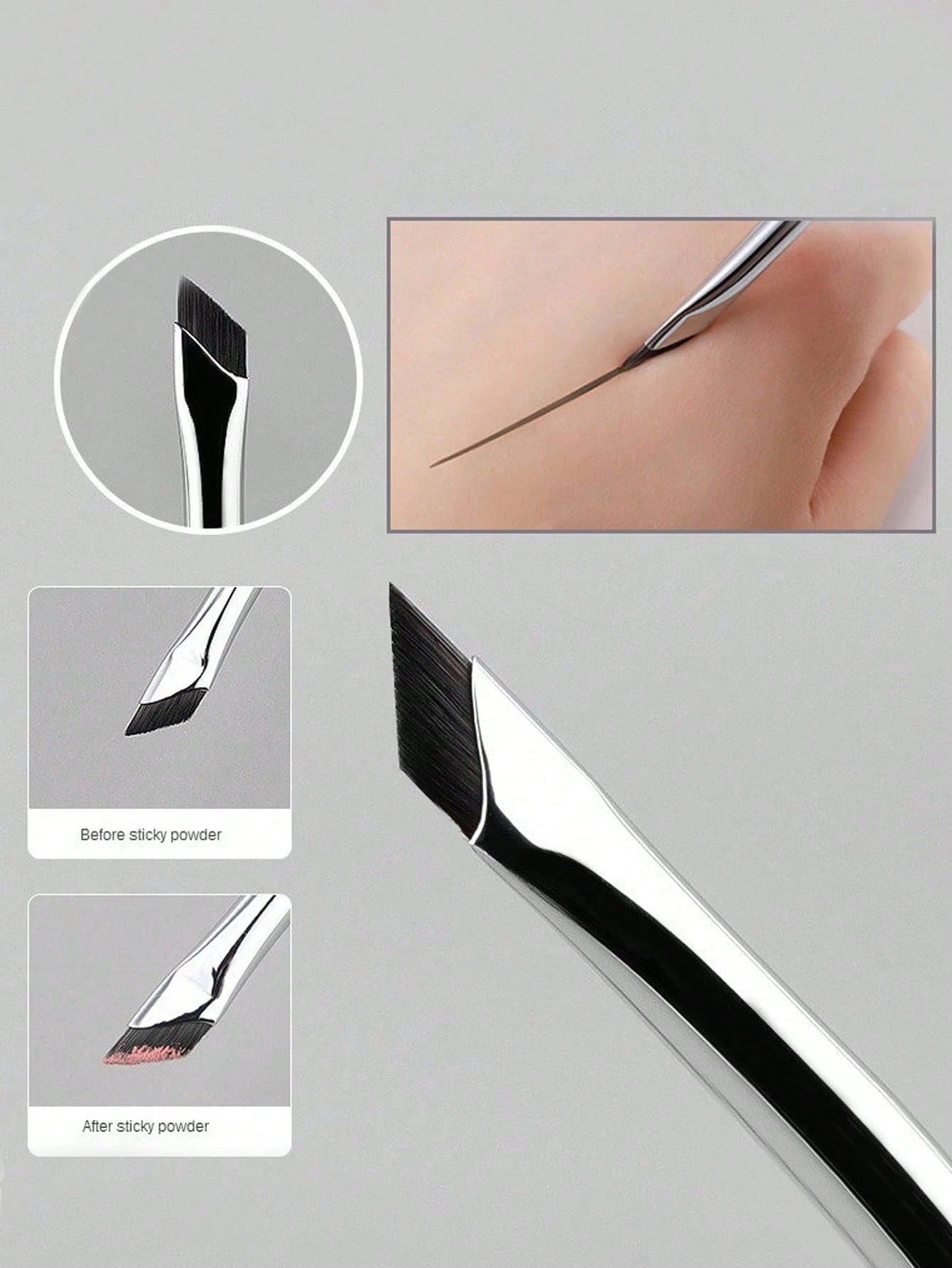 2pcs Angled Eyebrow Brush And Eyeliner Gel Makeup Brush, Blending Brush For Eyebrows And Eye Area,Foundation Brush,Concealer Brush,Blush Brush,Contour Brush,Blush Brush,Bronzer Brush,Powder Brush,Foun