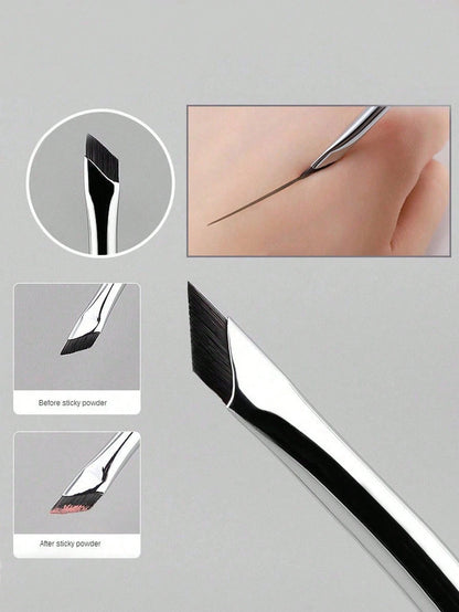 2pcs Angled Eyebrow Brush And Eyeliner Gel Makeup Brush, Blending Brush For Eyebrows And Eye Area,Foundation Brush,Concealer Brush,Blush Brush,Contour Brush,Blush Brush,Bronzer Brush,Powder Brush,Foun