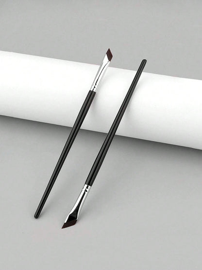 2pcs Angled Eyebrow Brush And Eyeliner Gel Makeup Brush, Blending Brush For Eyebrows And Eye Area,Foundation Brush,Concealer Brush,Blush Brush,Contour Brush,Blush Brush,Bronzer Brush,Powder Brush,Foun