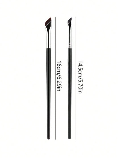 2pcs Angled Eyebrow Brush And Eyeliner Gel Makeup Brush, Blending Brush For Eyebrows And Eye Area,Foundation Brush,Concealer Brush,Blush Brush,Contour Brush,Blush Brush,Bronzer Brush,Powder Brush,Foun