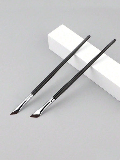 2pcs Angled Eyebrow Brush And Eyeliner Gel Makeup Brush, Blending Brush For Eyebrows And Eye Area,Foundation Brush,Concealer Brush,Blush Brush,Contour Brush,Blush Brush,Bronzer Brush,Powder Brush,Foun