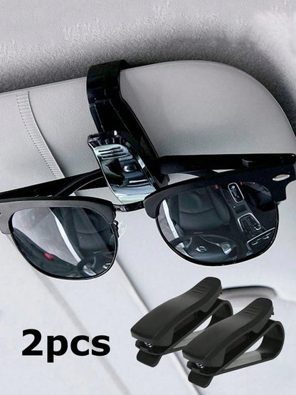 2pcs Black Car Glasses Clips