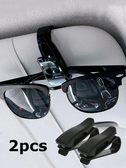 2pcs Black Car Glasses Clips