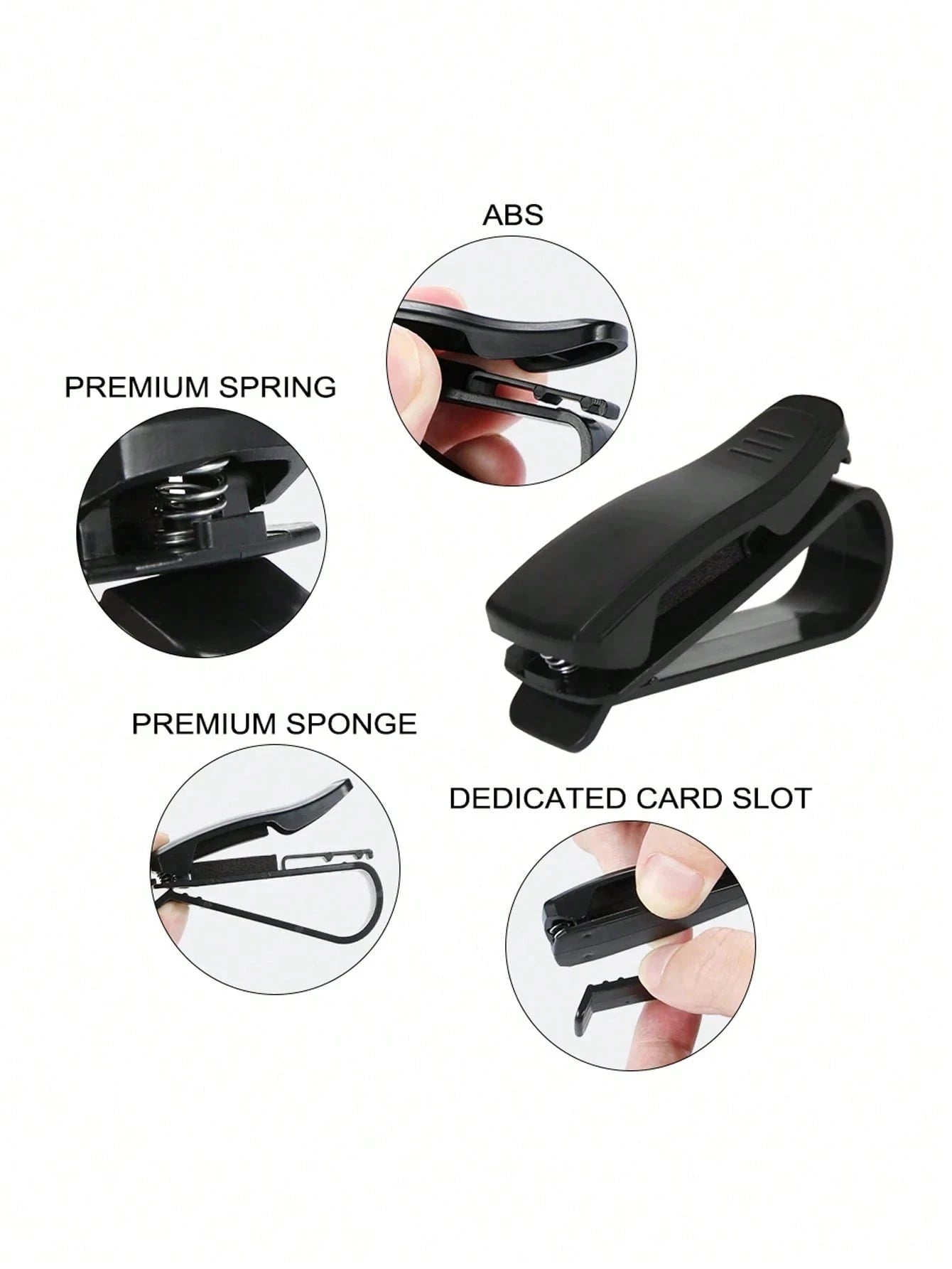 2pcs Black Car Glasses Clips