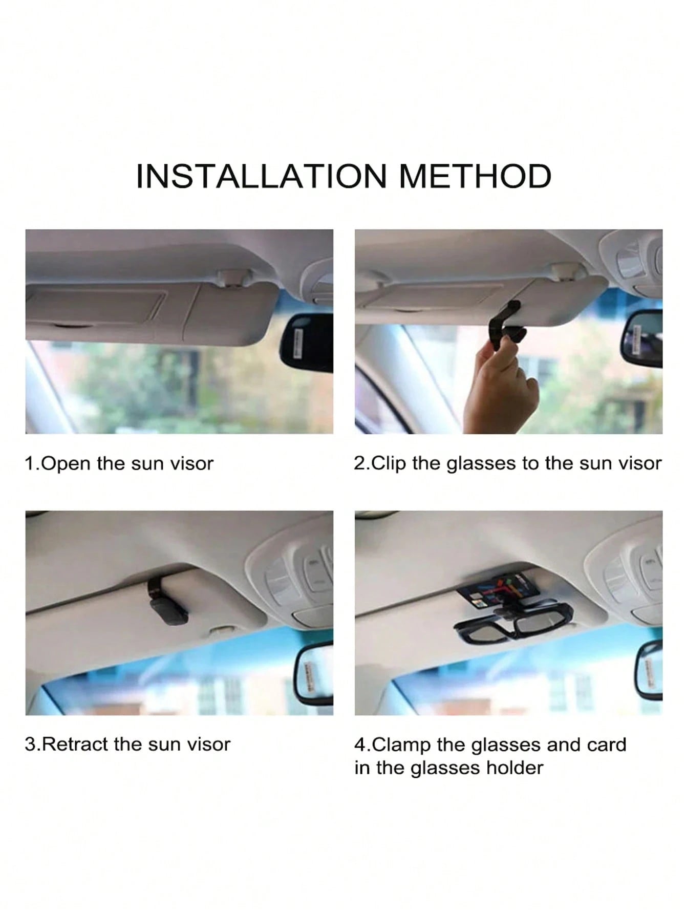 2pcs Black Car Glasses Clips