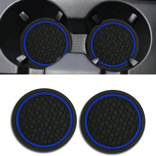 2PCS Car Coasters, Dust-Proof Car Interior Accessories Mats, 2.75-Inch Non-Slip Water Coasters, Suitable For Vehicles, Trucks, RVs, Etc.