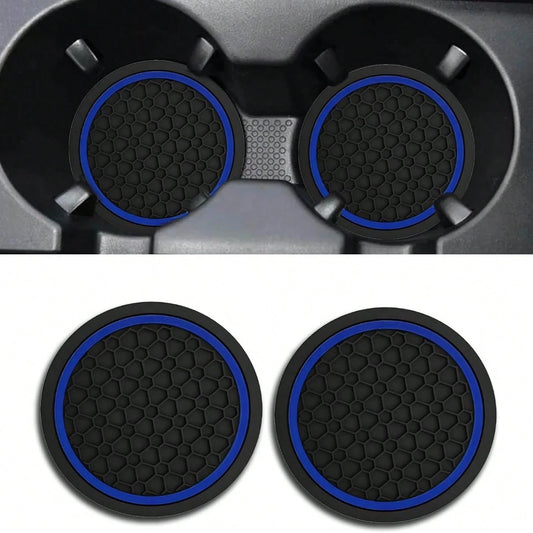2PCS Car Coasters, Dust-Proof Car Interior Accessories Mats, 2.75-Inch Non-Slip Water Coasters, Suitable For Vehicles, Trucks, RVs, Etc.
