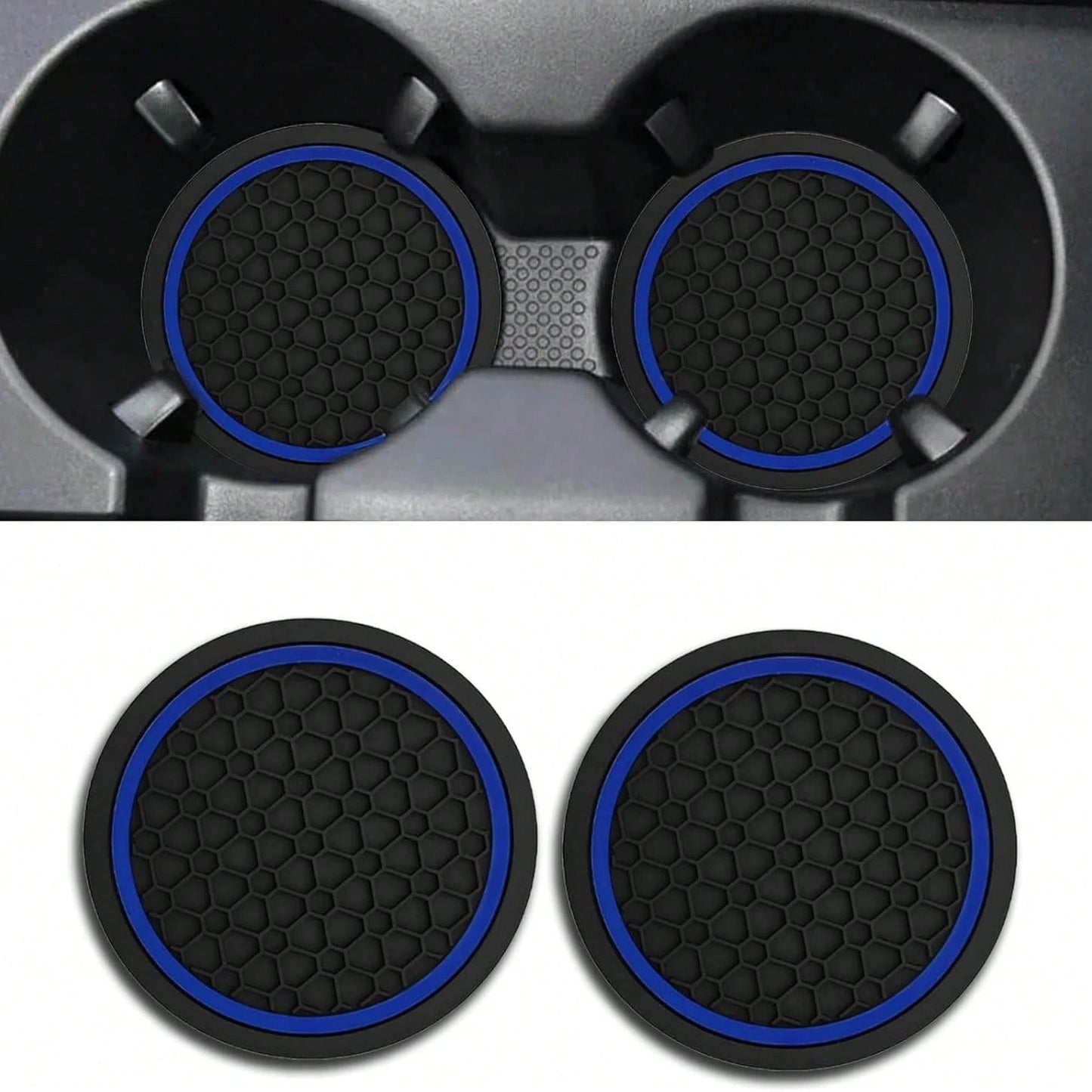 2PCS Car Coasters, Dust-Proof Car Interior Accessories Mats, 2.75-Inch Non-Slip Water Coasters, Suitable For Vehicles, Trucks, RVs, Etc.