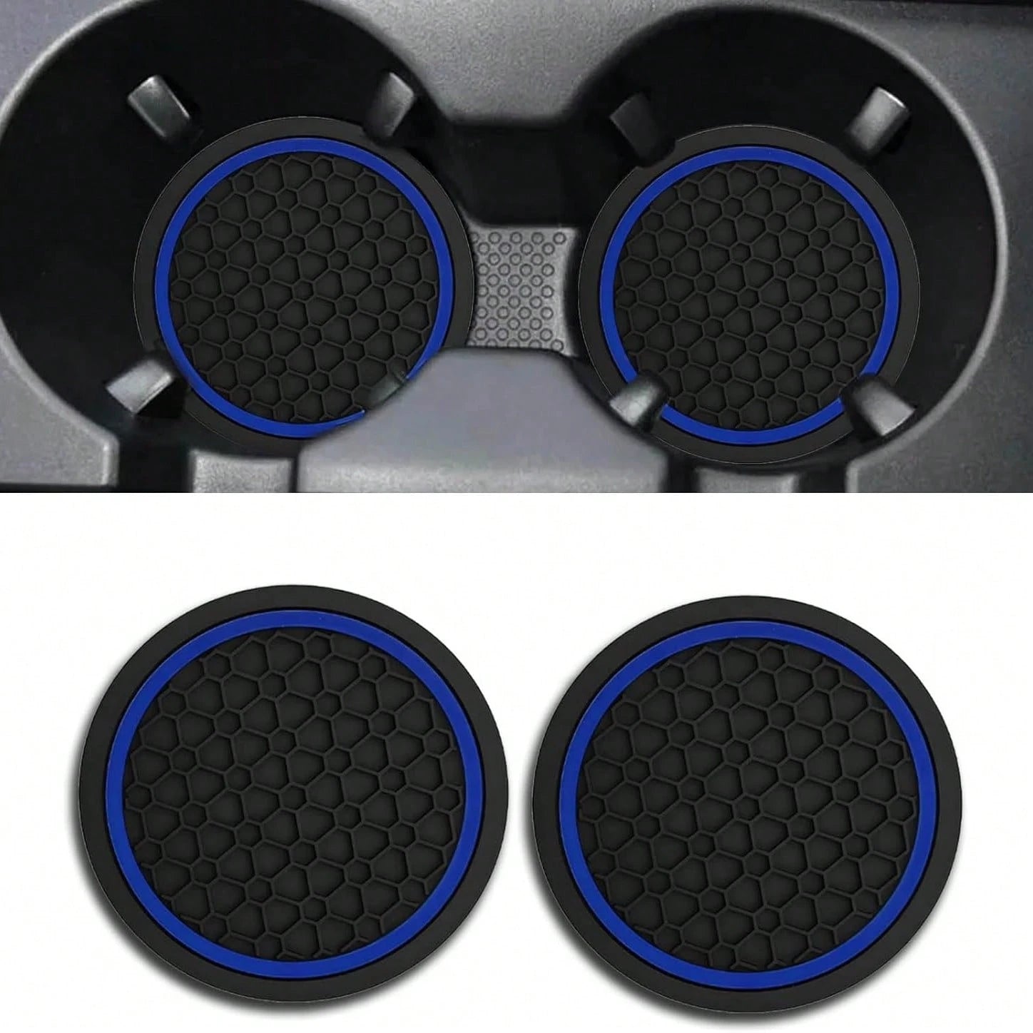 2PCS Car Coasters, Dust-Proof Car Interior Accessories Mats, 2.75-Inch Non-Slip Water Coasters, Suitable For Vehicles, Trucks, RVs, Etc.