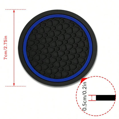 2PCS Car Coasters, Dust-Proof Car Interior Accessories Mats, 2.75-Inch Non-Slip Water Coasters, Suitable For Vehicles, Trucks, RVs, Etc.