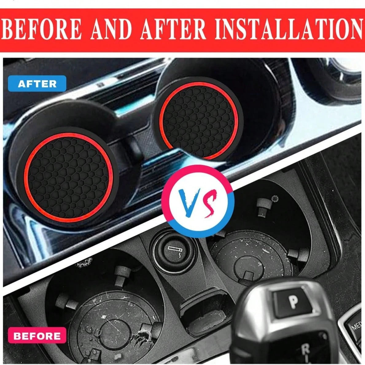 2PCS Car Coasters, Dust-Proof Car Interior Accessories Mats, 2.75-Inch Non-Slip Water Coasters, Suitable For Vehicles, Trucks, RVs, Etc.