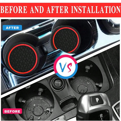 2PCS Car Coasters, Dust-Proof Car Interior Accessories Mats, 2.75-Inch Non-Slip Water Coasters, Suitable For Vehicles, Trucks, RVs, Etc.