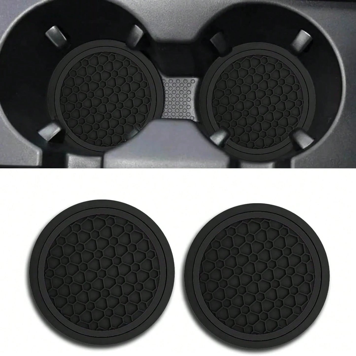 2PCS Car Coasters, Dust-Proof Car Interior Accessories Mats, 2.75-Inch Non-Slip Water Coasters, Suitable For Vehicles, Trucks, RVs, Etc.