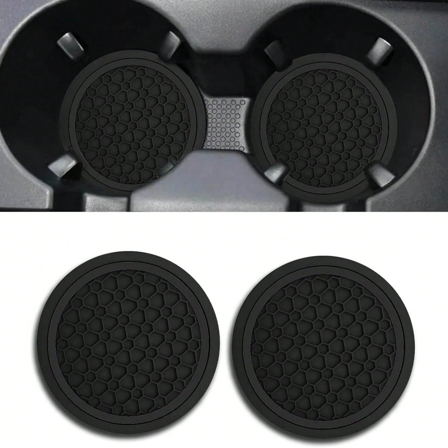 2PCS Car Coasters, Dust-Proof Car Interior Accessories Mats, 2.75-Inch Non-Slip Water Coasters, Suitable For Vehicles, Trucks, RVs, Etc.