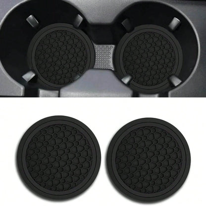 2PCS Car Coasters, Dust-Proof Car Interior Accessories Mats, 2.75-Inch Non-Slip Water Coasters, Suitable For Vehicles, Trucks, RVs, Etc.