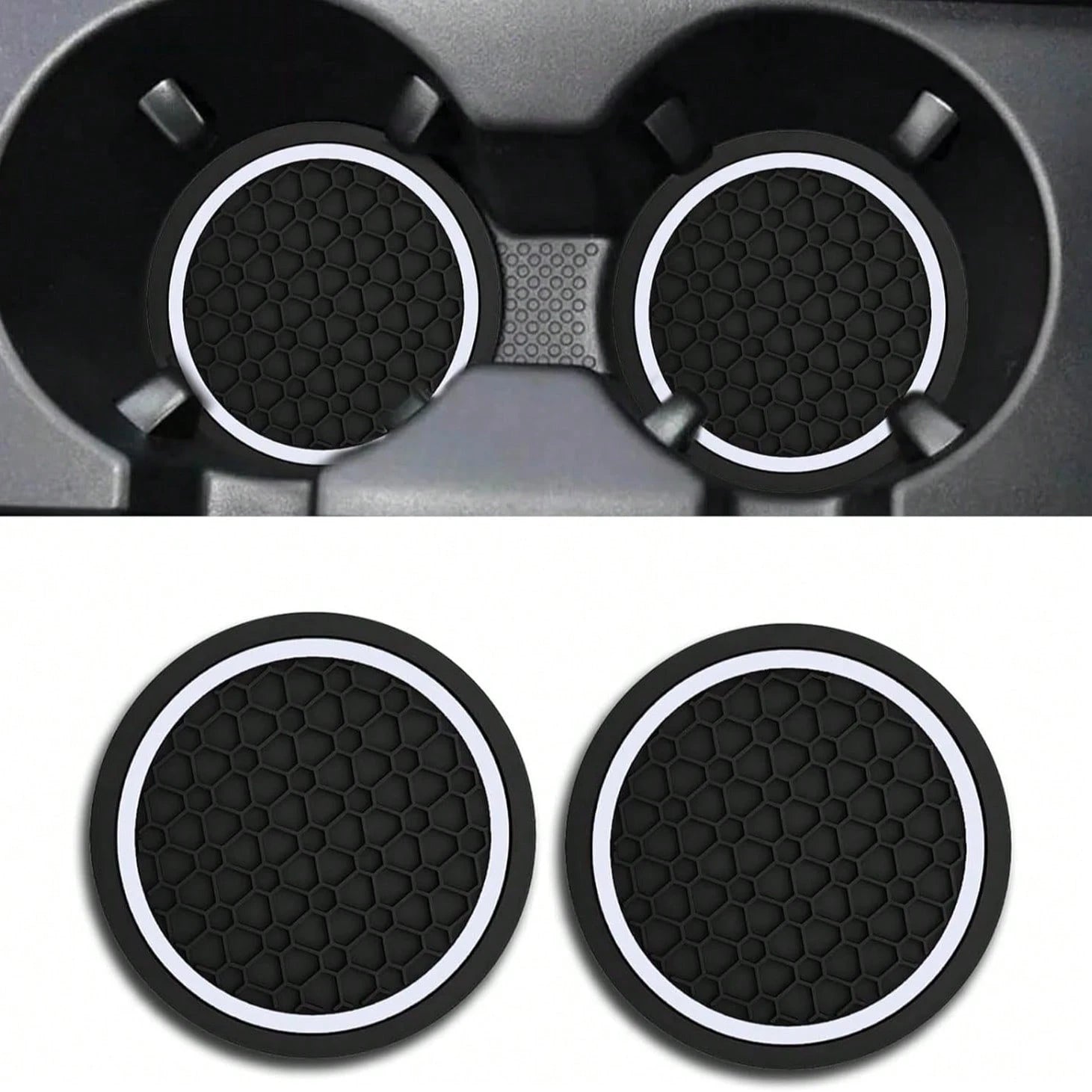 2PCS Car Coasters, Dust-Proof Car Interior Accessories Mats, 2.75-Inch Non-Slip Water Coasters, Suitable For Vehicles, Trucks, RVs, Etc.
