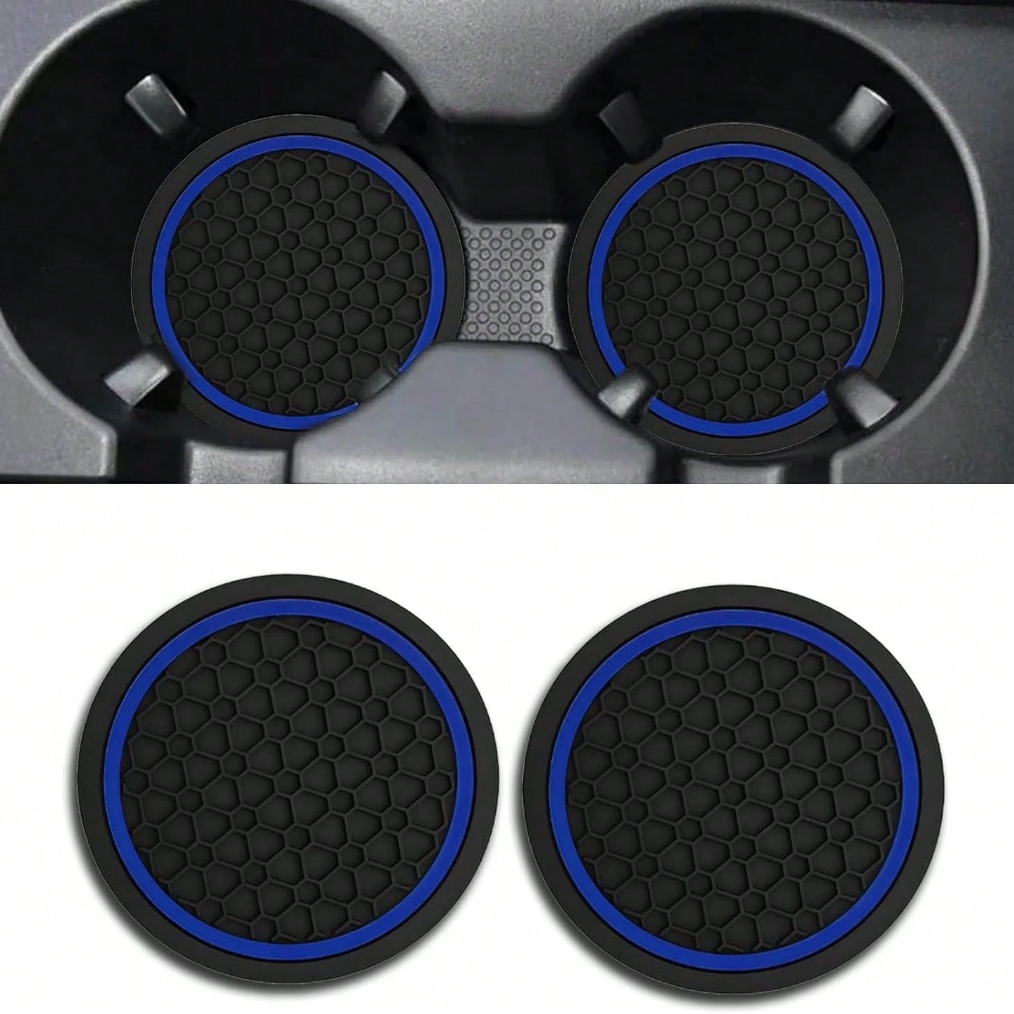 2PCS Car Coasters, Dust-Proof Car Interior Accessories Mats, 2.75-Inch Non-Slip Water Coasters, Suitable For Vehicles, Trucks, RVs, Etc.