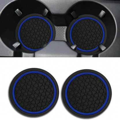 2PCS Car Coasters, Dust-Proof Car Interior Accessories Mats, 2.75-Inch Non-Slip Water Coasters, Suitable For Vehicles, Trucks, RVs, Etc.