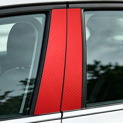 2pcs Car Decorative Stickers, 3D Carbon Fiber Decals For Car Door Sill, Side Mirror, B-Pillar, Scratch-Resistant And Protective Trim