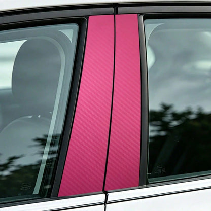 2pcs Car Decorative Stickers, 3D Carbon Fiber Decals For Car Door Sill, Side Mirror, B-Pillar, Scratch-Resistant And Protective Trim