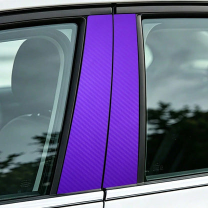 2pcs Car Decorative Stickers, 3D Carbon Fiber Decals For Car Door Sill, Side Mirror, B-Pillar, Scratch-Resistant And Protective Trim