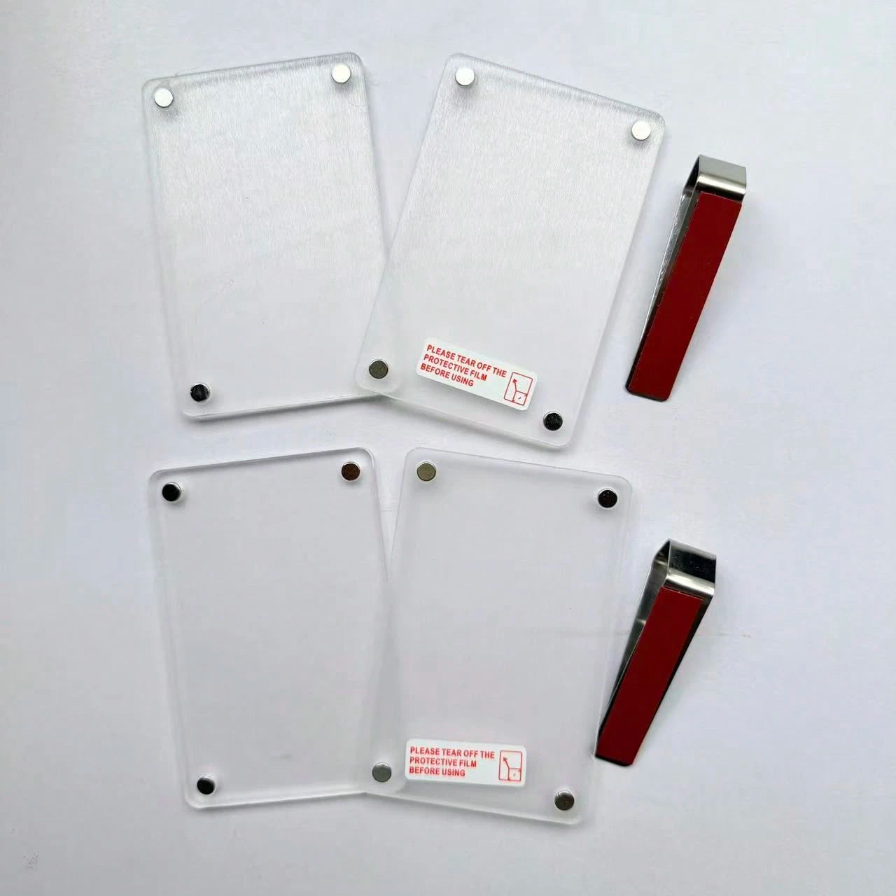 2pcs- Car Sun Visor Photo Clip- New Universal Acrylic Magnetic Photo Clip Accessories, Refrigerator Magnet, Transparent Magnetic Instant Camera Photo Frame, Car Rearview Mirror Photo Clip, Personali