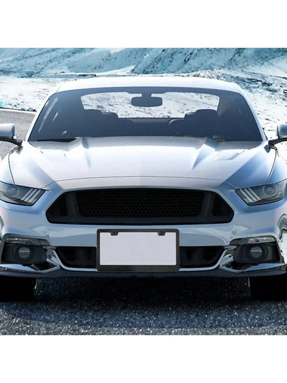 2pcs Carbon Fiber Plastic License Plate Frame, American Size Classic Fashion Black License Plate Frame, Anti-Rust, Front And Rear Can Be Installed, Free Installation Tools