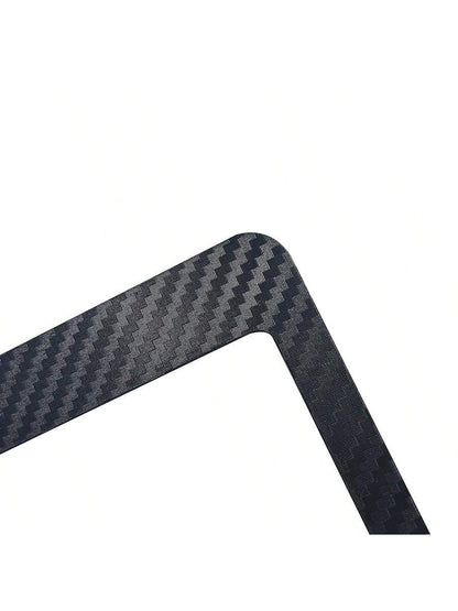 2pcs Carbon Fiber Plastic License Plate Frame, American Size Classic Fashion Black License Plate Frame, Anti-Rust, Front And Rear Can Be Installed, Free Installation Tools