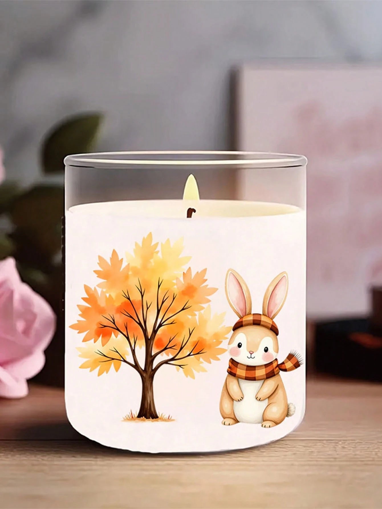 2pcs Cute Woodland Animal DIY UV DTF Erasable Transfer Stickers, Suitable For Mugs, Coffee Cups, Glass Cups, Tumblers, Laptops, Phone Cases, Greeting Cards, Illustrations, Party Cup Labels And Decorat
