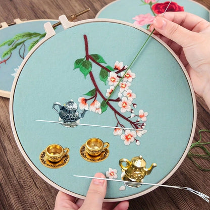 2pcs Mini Magnetic Needle Case With Tea Cup Design- Ideal For Embroidery, Crafts And Sewing- Great For Sewing Enthusiasts Needle And Thread Organizer