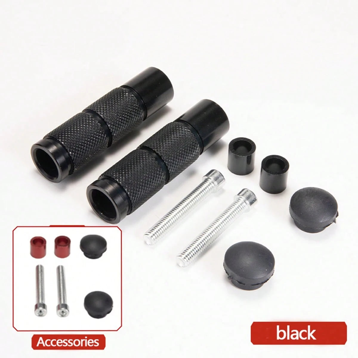 2pcs Motorcycle Accessories Black/Red/Silver Off-Road Motorcycle Modification Parts Footrest Electric Motorcycle Rear Seat Foot Pedal Aluminum Alloy Footrest