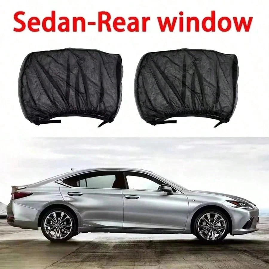 2pcs Or 4pcs Universal Car Window Mesh Screen, Fits All Models- Ventilation Sunshade, Protect Car Doors And Side Windows