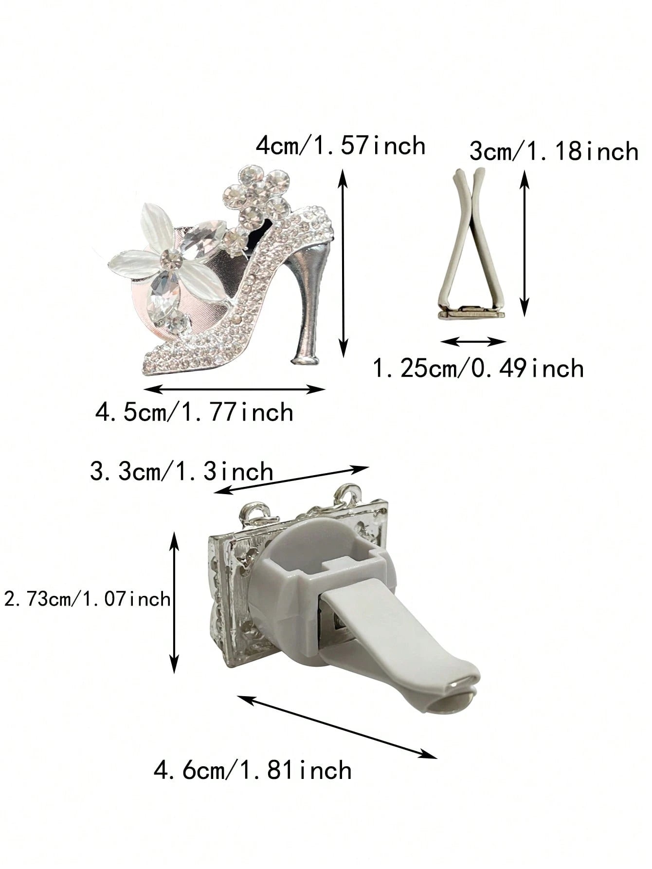 2pcs Rhinestone Decor High Heel & Bag Design Car Air Outlet Ornament