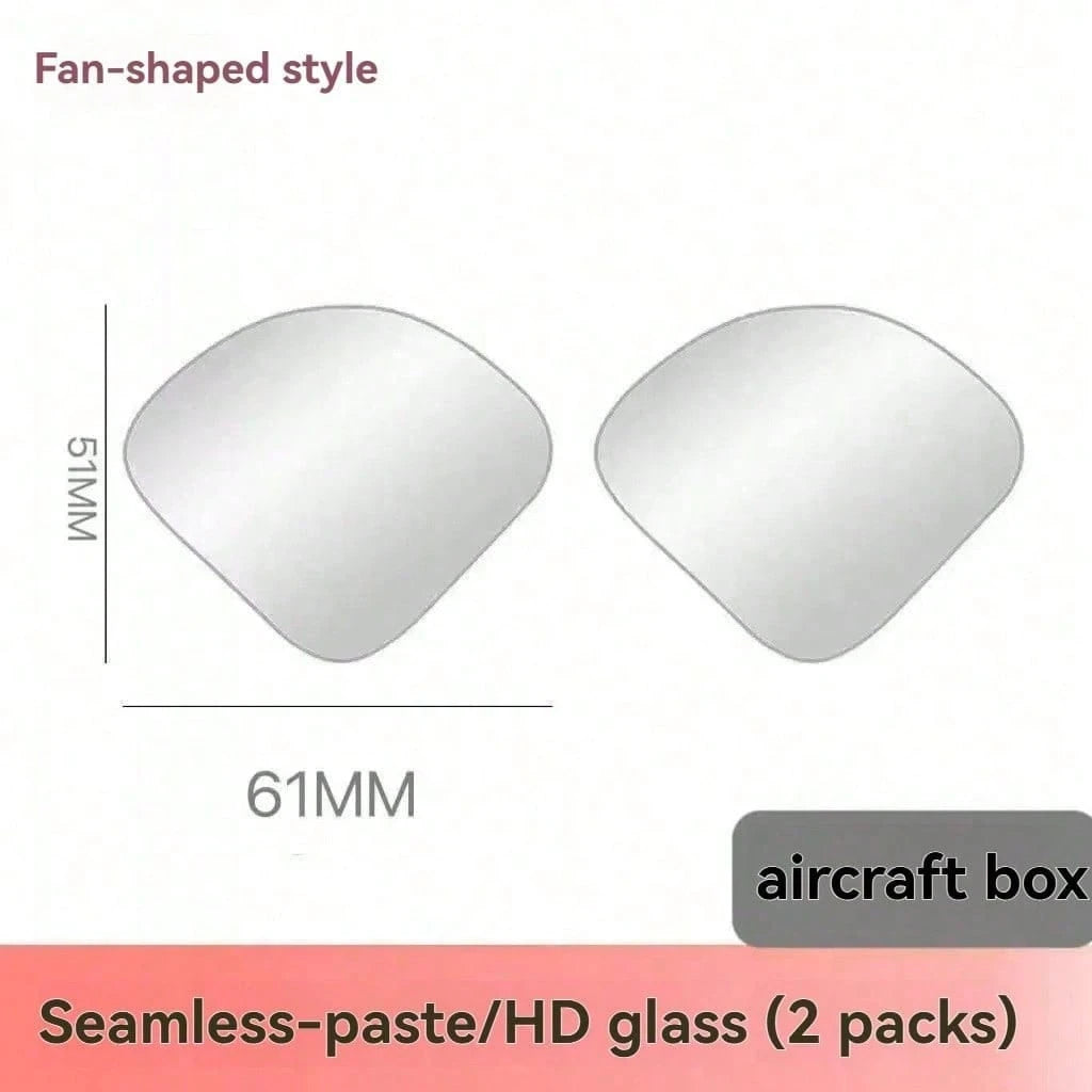 2pcs/Set Heart-Shaped Blind Spot Mirror, Car Heart-Shaped Blind Spot Mirror, Car Frameless Blind Spot Mirror, 360° Wide Angle Convex Mirror, Fan-Shaped Blind Spot Rearview Mirror, Parking Mirror