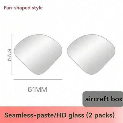2pcs/Set Heart-Shaped Blind Spot Mirror, Car Heart-Shaped Blind Spot Mirror, Car Frameless Blind Spot Mirror, 360° Wide Angle Convex Mirror, Fan-Shaped Blind Spot Rearview Mirror, Parking Mirror