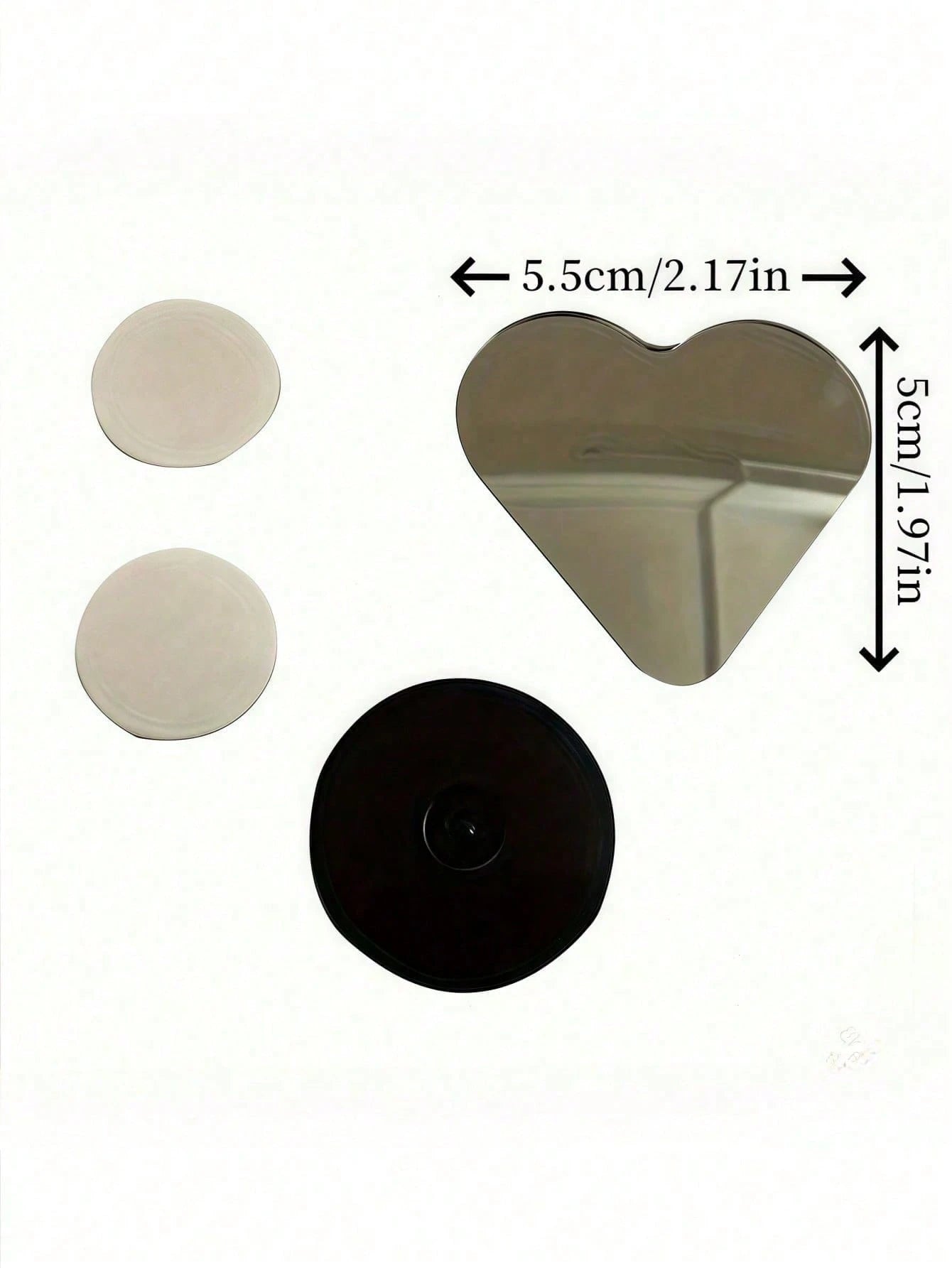 2pcs/Set Heart-Shaped Blind Spot Mirror, Car Heart-Shaped Blind Spot Mirror, Car Frameless Blind Spot Mirror, 360° Wide Angle Convex Mirror, Fan-Shaped Blind Spot Rearview Mirror, Parking Mirror
