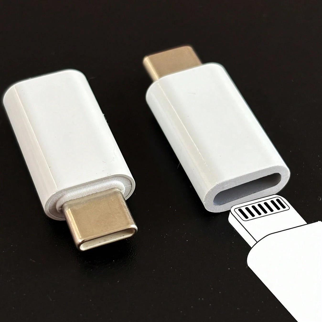 2pcs/Set, Suitable For IPhone Lightning To USB-C Adapter, USB-C Charging Port, Compatible With IPhone 17 Air/16 Pro Max/15 Charger, Apple Lightning To USB-C Adapter- 2pcs/Set, Compatible With IPhone
