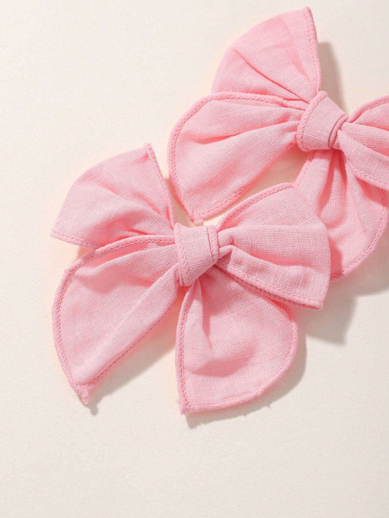 2pcs Solid Color Bow Ribbon Covered Baby Hair Clips For Bangs And Kids Hair Accessories Love Valentine