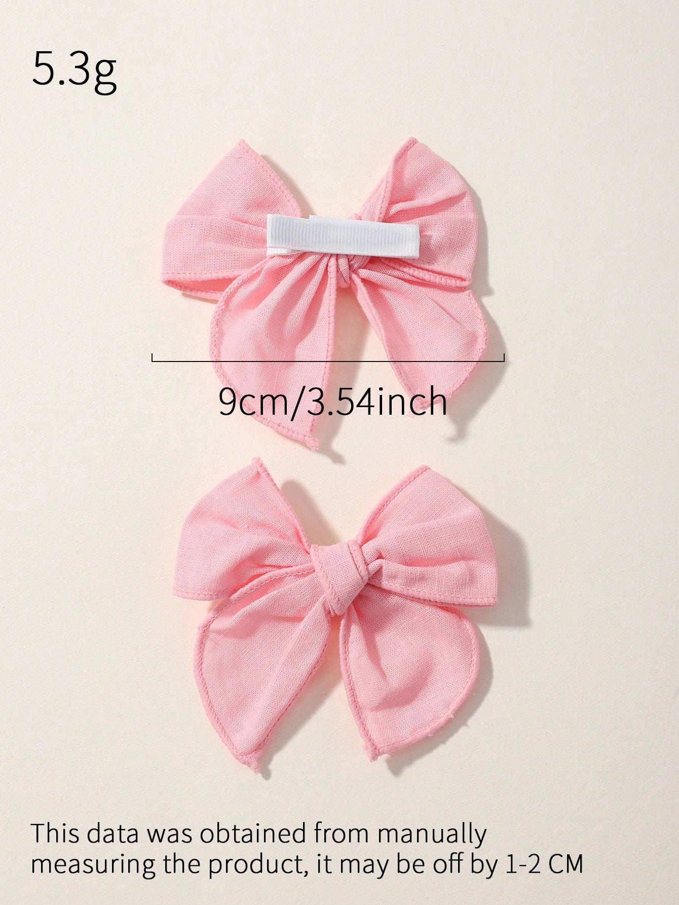 2pcs Solid Color Bow Ribbon Covered Baby Hair Clips For Bangs And Kids Hair Accessories Love Valentine