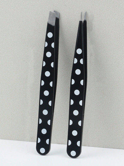 2pcs Stainless Steel Eyebrow Tweezers, Slanted Tip, Women's Makeup Tools, Multi-Function Eyebrow Tweezers, Painted Eyelash Extension Slanted Tip, Professional Facial Hair Removal Eye Care