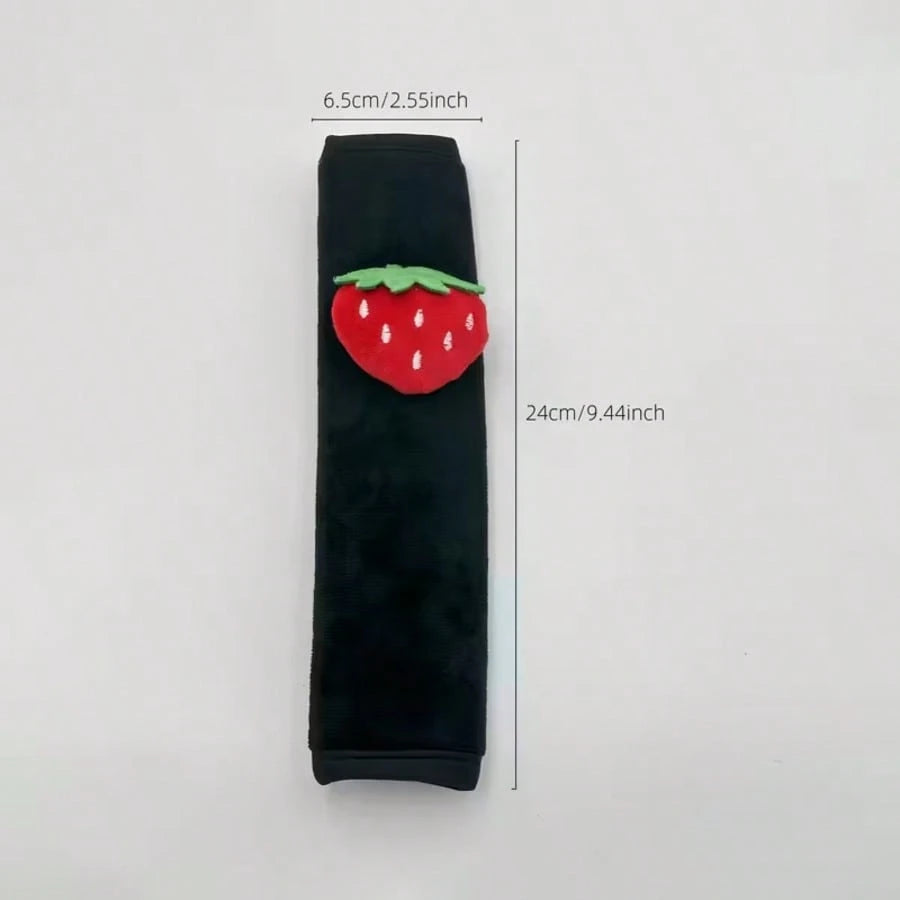 2pcs Strawberry Car Seat Belt Shoulder Pads, Seat Belt Covers, Cute Girl Car Interior Accessories