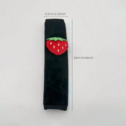 2pcs Strawberry Car Seat Belt Shoulder Pads, Seat Belt Covers, Cute Girl Car Interior Accessories