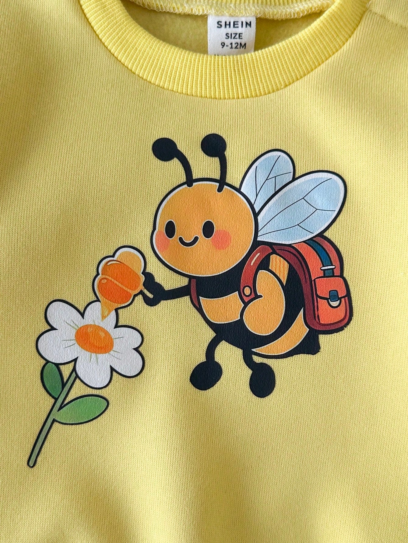 2pcs Toddler Baby Infant Girls Cute Yellow Bee Graphic Long Sleeve Pullover Soft Thick Sweatshirt Sweat Pants 2 Piece Sets Matching Set Fall School