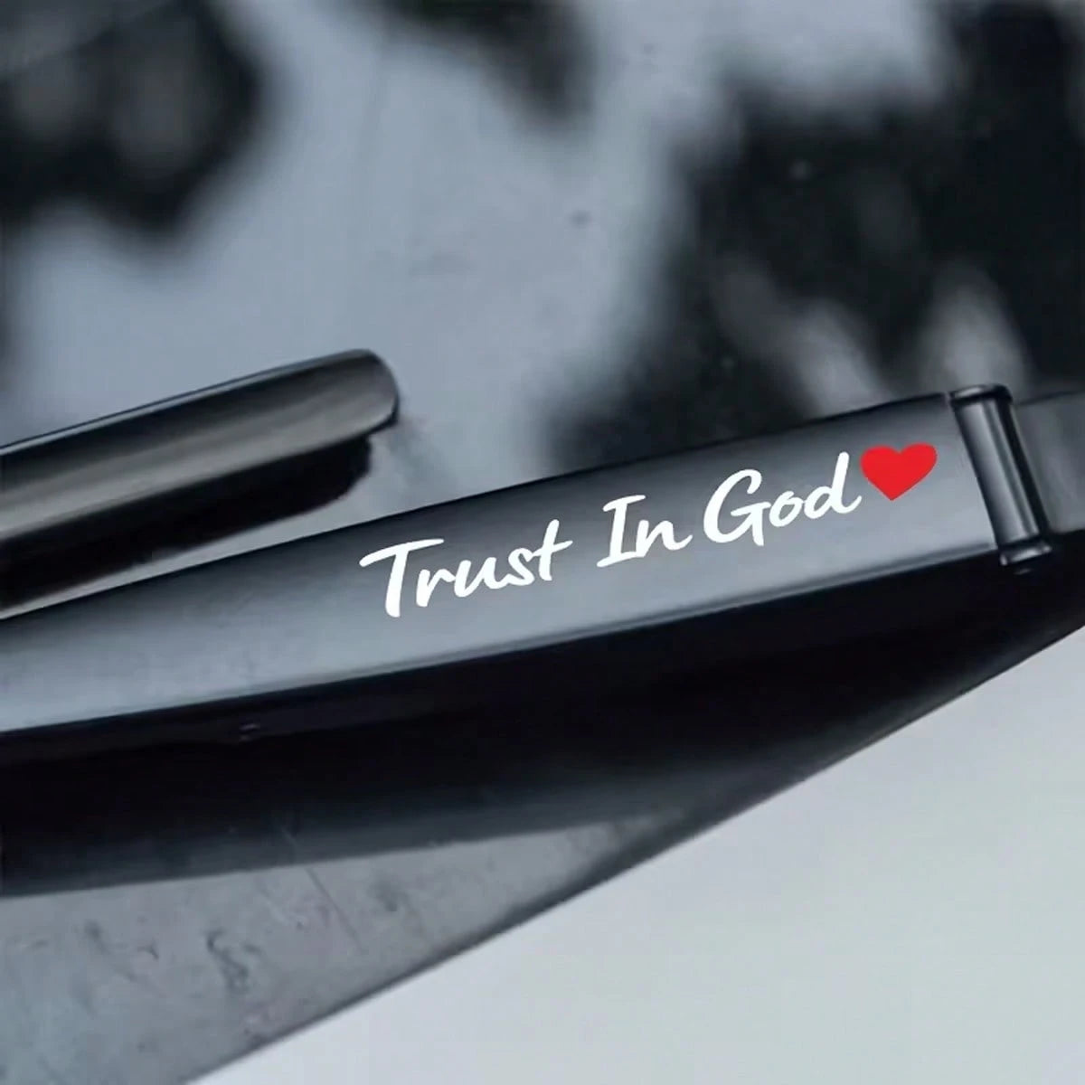 2pcs Trust In God Car Windshield Wiper Stickers| Car Decorative Decals, Car Body Scratch-Resistant Protective Covers, Self-Adhesive Vinyl Material, Suitable For Glass Surfaces And Religious Themes