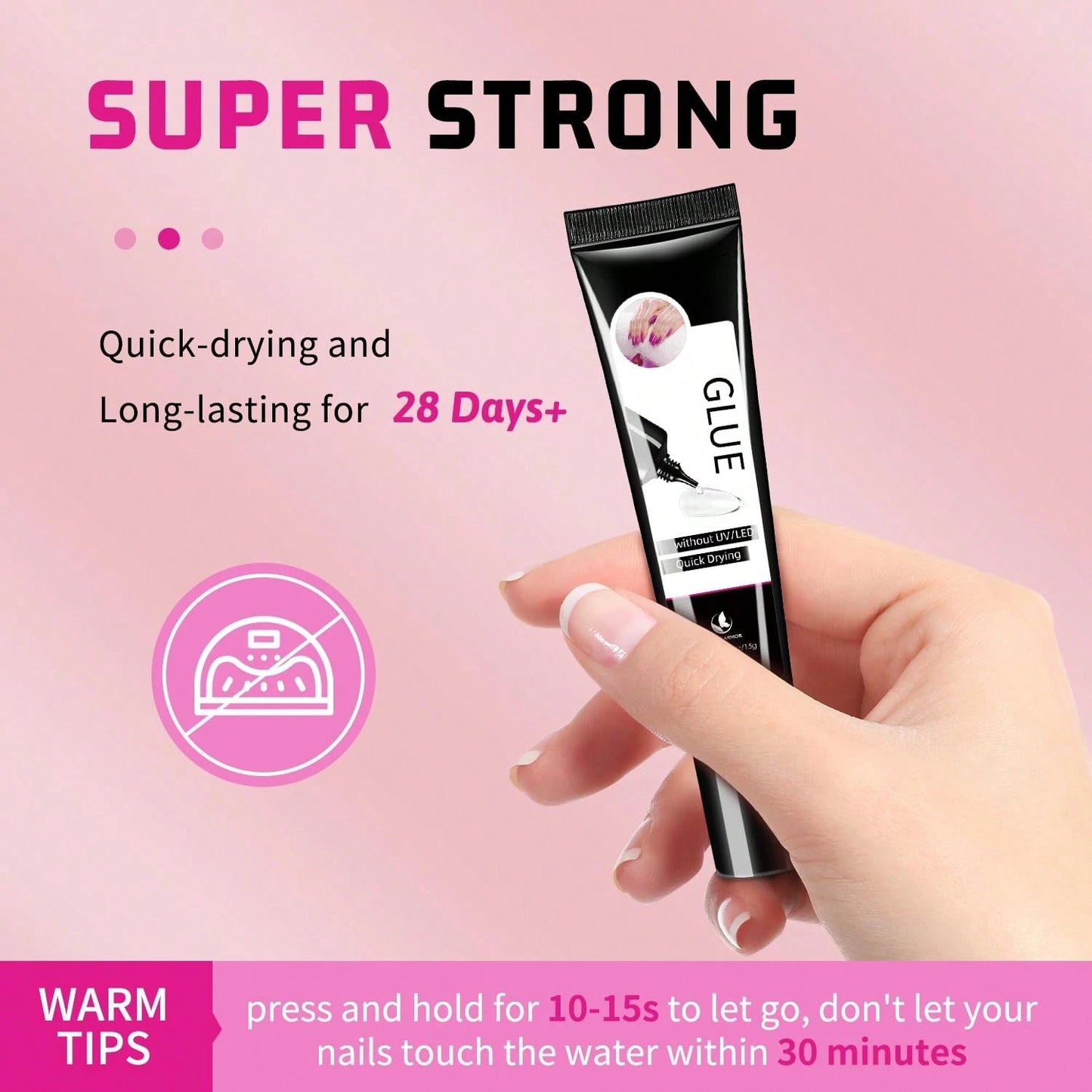 2pcs10g Semi-Solid Glue And 20ml Precision Glue Remover Set- Gel For Press-On Nails, Quick-Drying, No UV Lamp Required, Contains Gentle Non-Acetone Remover To Remove False Nails