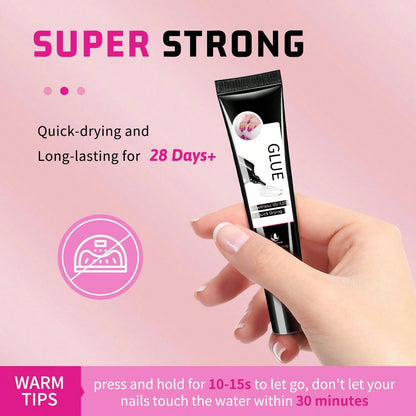 2pcs10g Semi-Solid Glue And 20ml Precision Glue Remover Set- Gel For Press-On Nails, Quick-Drying, No UV Lamp Required, Contains Gentle Non-Acetone Remover To Remove False Nails