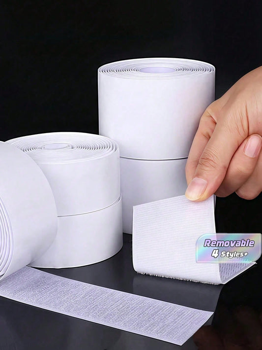 2roll/Set Strong Adhesive 3 Meters Hook-And-Loop,Hook And Loop Fasteners One Each, Self-Adhesive Minimalist Nylon Hook And Loop Fasteners,Tape For Couch Cushions,Strips With Adhesive,For Fixing Curtai